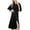 Black, variant on Luxalzxs Satin Robe for Women Long Silk Robes Solid Color Full Length Bathrobe Kimonos Silky Bath Robe Dressing Gowns Bridesmaid Robe