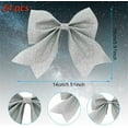 thumbnail image 2 of Christmas Bows 24 Pcs 5.5'' Christmas Tree Bow Glitter Small Xmas Decorative Sequin Ties, Silver Wreaths Bows Bow Ornaments for Christmas Home Party, 2 of 7