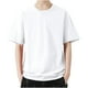 thumbnail image 3 of Playeras Elvqul de Hombre Playa Blanco Liso Manga Corta Algodón Cuello Redondo, 3 of 6