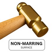 ARTESIA TOOL 10 25.4 cm Brass Ball Pein Hammer 1/2 1.27 cm Striking Surface Spark-Free Solid Wood Handle Ideal for Jewelers & Metal Crafting
