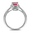 thumbnail image 3 of Solitaire Halo 1.25 Carat Red Ruby 7x5mm Emerald Cut And Moissanite Diamond Engagement Ring in 10k White Gold, 3 of 5