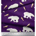 thumbnail image 3 of Soimoi Purple Heavy Satin Fabric Falling Star & Polar Bear Animal Print Sewing Fabric Yard 54 Inch Wide, 3 of 3