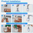 thumbnail image 3 of 2-Pack Kitchen & Bathroom Sink Faucet Water Filter, Tap Mount Filtration System, Purifier., 3 of 9