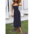 thumbnail image 4 of SURJDE Women's Summer Bohemian Floral Printed Strapless Beach Party Long Maxi Dress, 4 of 7