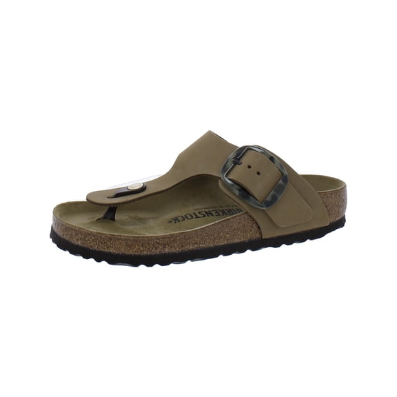 Birkenstock Womens Gizeh Big Buckle Nubuck Slide T-Strap Sandals