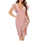thumbnail image 2 of Vestido de tubo sexy con mangas con volantes y escote en V profundo a la moda de verano para mujer Fridja  bnh1655, 2 of 9