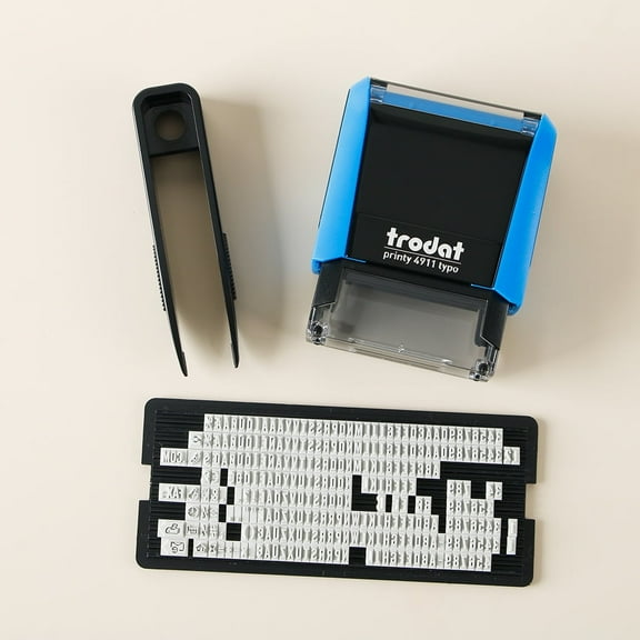 ARLUCKAT Self Inking Blue Address Stamp Sets Symbol Stamp Set Plastic Randomly Combinable Letter