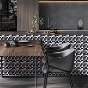 Peel and Stick Backsplash 10-Sheet 4x4 Self Adhesive Mosaic Stick on Backsplash for Kitchen Marble Tile Sticker for Bathroom Kitchen Laundry Room Camper Shower Black