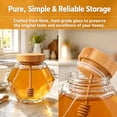 thumbnail image 4 of 2 Piece Hexagonal Honey Jar Set Clear Glass Jars with Lids, 4 of 7