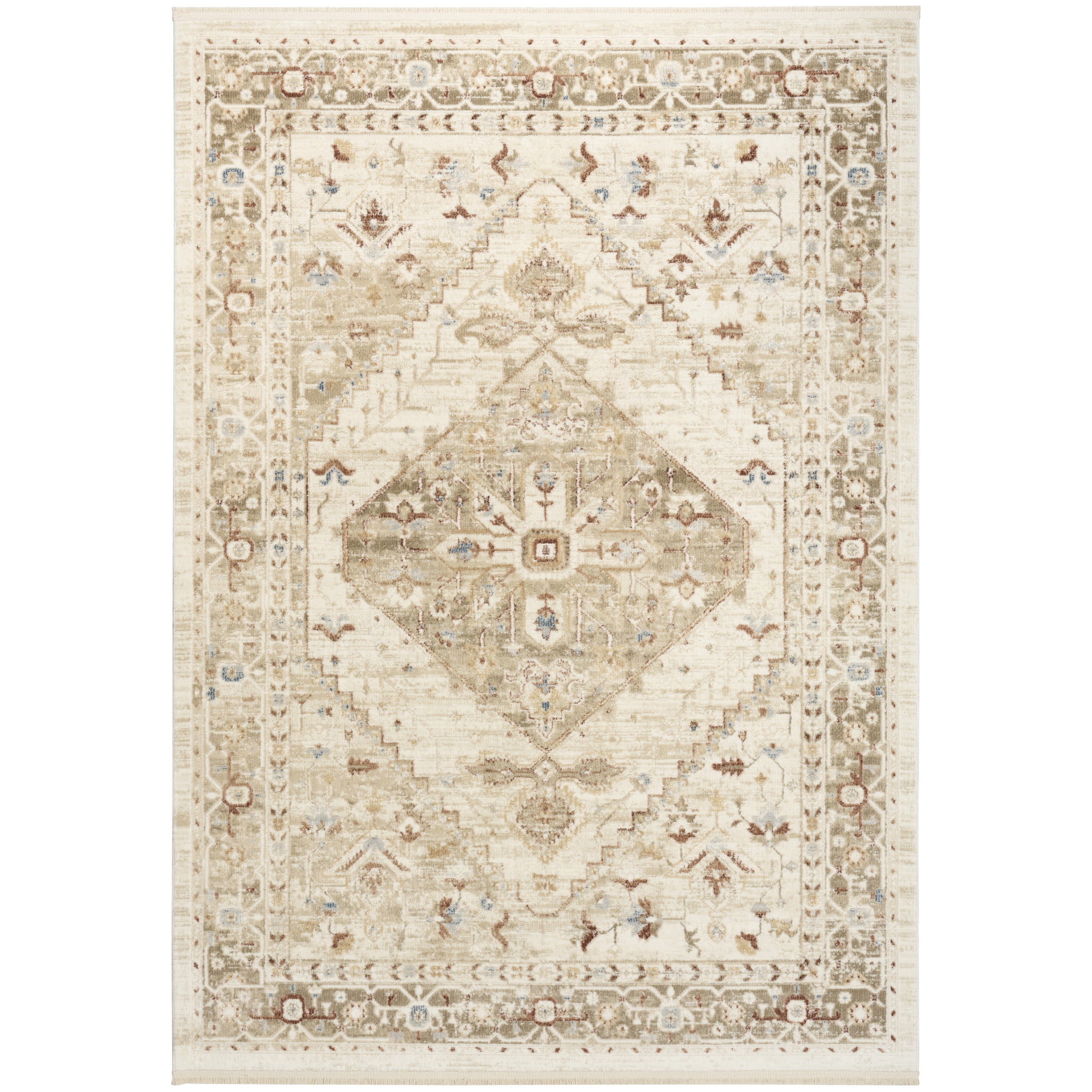 Nourison Pardis 4' x 6' Ivory Taupe Vintage Indoor Rug