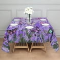 thumbnail image 3 of Purple Lavender Butterfly Scene Square Tablecloth,Waterproof Square Table Cover,Wipeable Spillproof Washable Table Cover for Home Kitchen Party Decor 42"X42"(107x107cm), 3 of 6