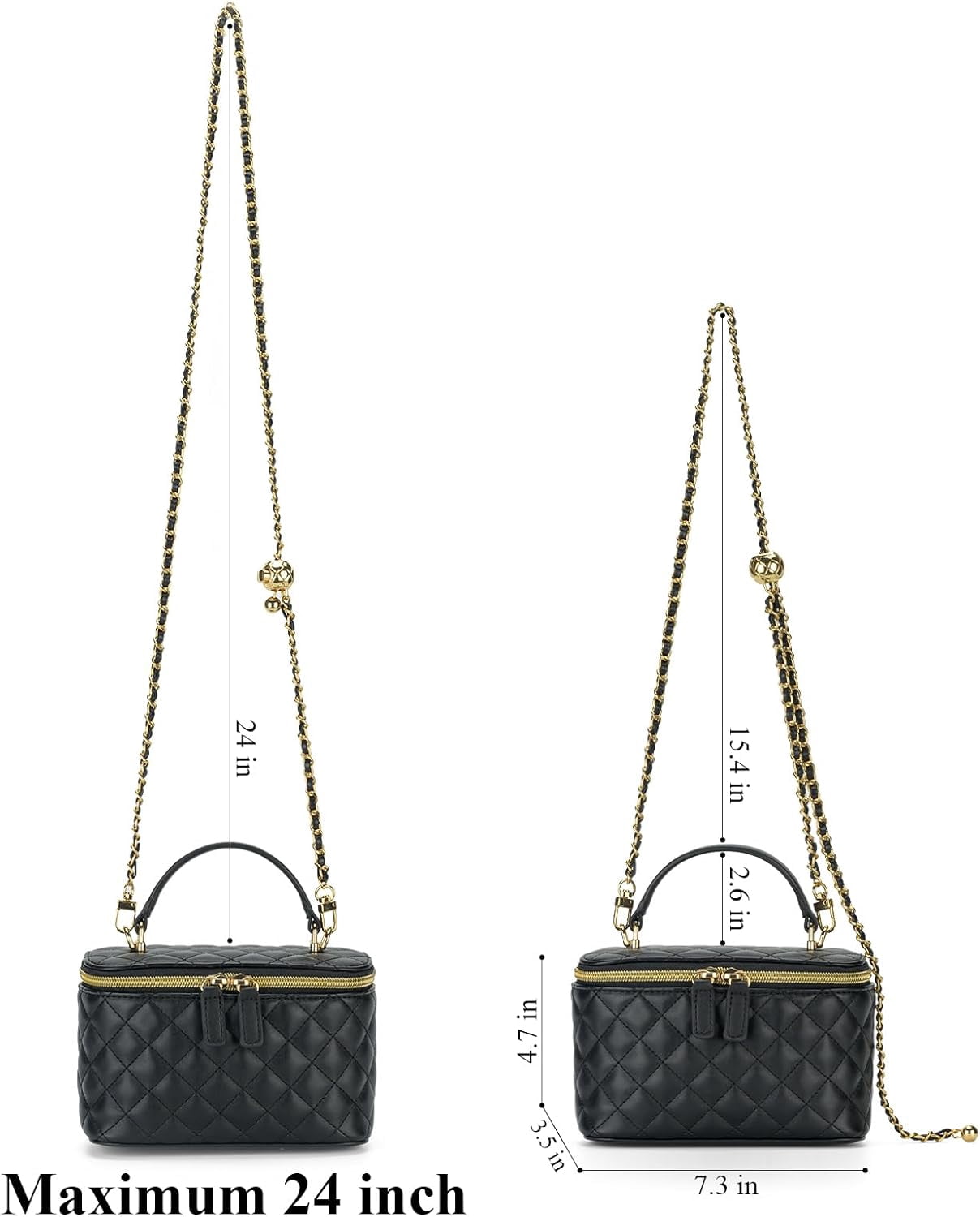 mirlewaiy Mini Quilted Box Crossbody Bags for Women, Small Square Designer Clutch Purses with Adjustable Chain Strap