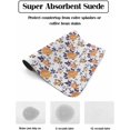thumbnail image 2 of Orange Flower Dish Drying Mat for Kitchen Counter, Super Absorbent Quick Dry Coffee Bar Mat Pad Thin Diatomaceous Sink Mat Non Slip Dish Drainer Mat 23.5x15.5 Vintage Watercolor Spring Leaves, 2 of 6