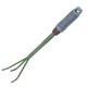 thumbnail image 2 of Herramienta de jardinería, rastrillo agrícola de tres dientes, kit de horquilla de acero, herramienta portátil para tierra suelta, suministros de jardinería para césped (verde), 2 of 7