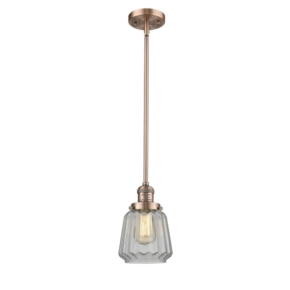 Innovations 201S-AC-G142-LED Chatham 1 Light Mini Pendant part of the Franklin Restoration Collection, Antique Copper
