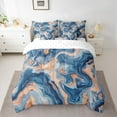 thumbnail image 2 of Manfei Marble Abstract Twin Bedding Sets 7-Piece, Blue Orange Stripes Ombre Bedding Comforter Set, Marbling Artwork Reversible Sheet Sets, Super Cozy Room Decor, 2 of 7