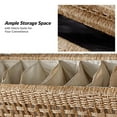 thumbnail image 7 of 56" Boho Rattan Storage Bench Flip-Top Upholstered Armrest Hollow-Carved Solid Wood Legs Hallway End of Bed Natural, 7 of 7