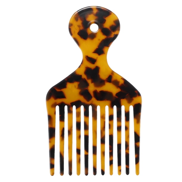Unique Bargains diente ancho Afro Hair Pick peine herramienta de peinado para hombres mujeres plástico marrón