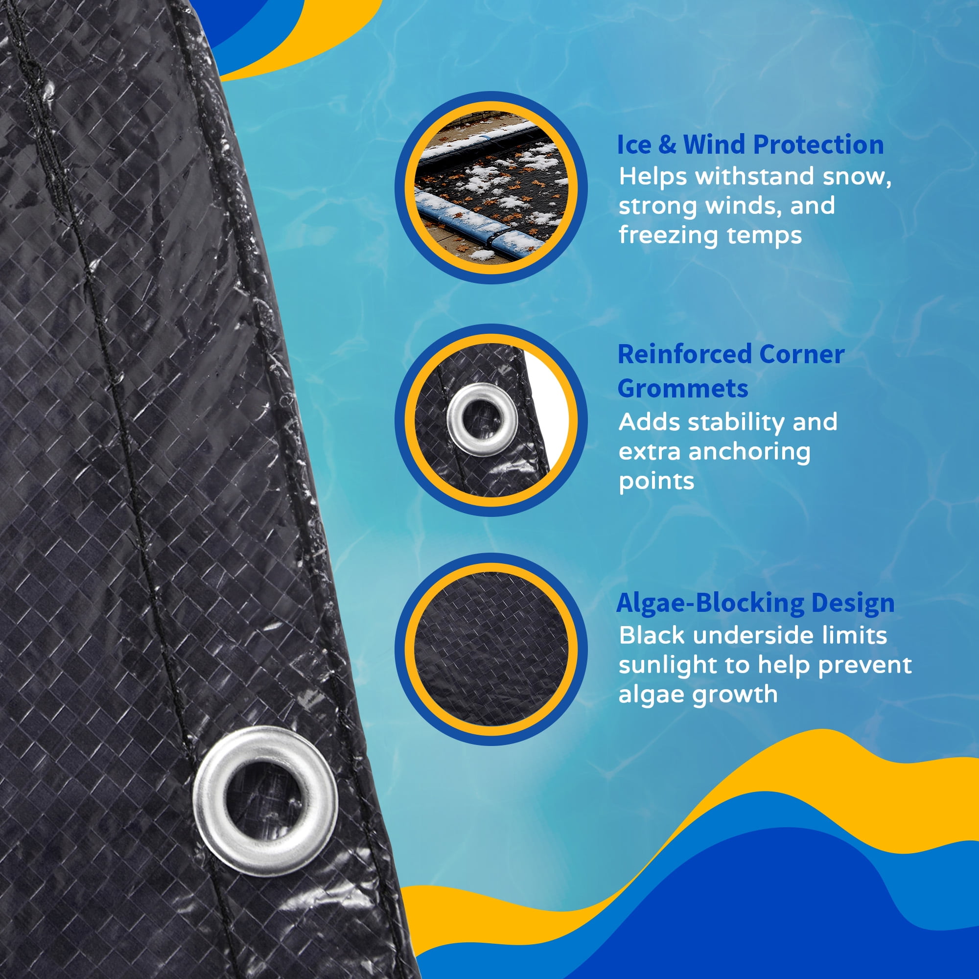 Blue Wave 16' x 36' 8-Year Rectangular In Ground Pool Winter Cover