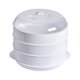 thumbnail image 1 of de alimentos para microondas de 3 niveles, utensilios de cocina rápidos con tapa, olla de grado alimenticio saludable para verduras, mayimx Vaporizador de microondas, 1 of 9