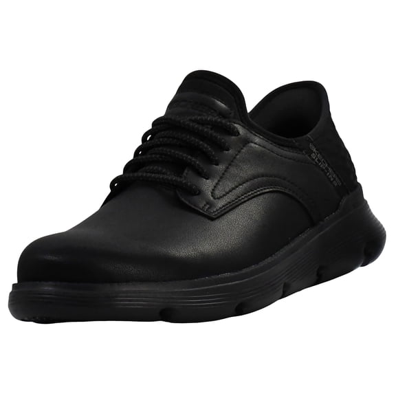 Skechers Garza Gervin Mens Slip on Hands Free Shoes Leather Upper Air Cooled Memory Foam Support