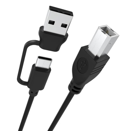 Printer Cable USB Compatible with MacBook Pro, ipad, iPhone, HP, Brother, Samsung Printers Compatible with Canon MG Series PIXMA MG3620, MG2525, MG6821, MG2522, MG7120, MG5620, MG5720 (3.3FT/1M)