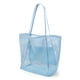 thumbnail image 1 of Bolsa de malla, bolsa de playa, bolsas de mano extra grandes para mujer con bolsillo con cremallera, bolso de hombro (azul), 1 of 5