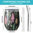 thumbnail image 5 of 12oz Stemless Wine Tumblers Pioneer Flower Floral Print Pattern Vacuum Insulated Stainless Steel Travel Tumbler Cups Mug with Lid and Straw for Champaign,Cocktail,Beer with Cleaning Brush, 5 of 5