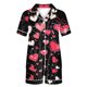 thumbnail image 5 of RKSTN Women's Valentines Pajama Sets Plus Size Notch Collar Button Down Valentine's Day Print Short Sleeve T Shirts Top and Shorts 2 Piece Set Womens Casual Lapel Shirt and Pjs Shorts Matching Set, 5 of 6