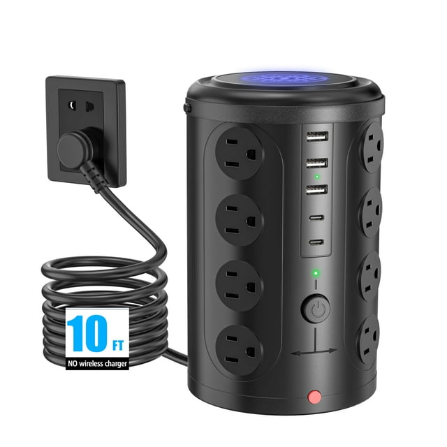 Power Strip Protector contra sobretensiones en forma de torre UWIWUTEI, 16 salidas, 5 USB