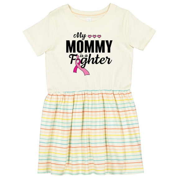 Inktastic Breast Cancer Awareness My Mommy is a Fighter Girls Toddler Dress