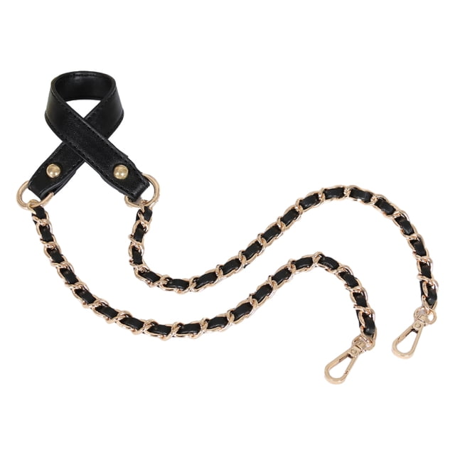 Purse Chain Strap, Leather Flat Chain Strap Handbag Chains Purse Handles Shoulder Cross Body Replacement Strap