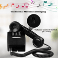 thumbnail image 2 of Classic Wall Phones for Landline with Mechanical Ringing, Single Line 2554 Wall Telephone with Voicemail Indicator,Black, 2 of 7