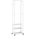 thumbnail image 6 of Heavy Duty Clothing Rack with Wheels,Modern Garment Rack with 3 Metal Shelves, 71.8Inches Display Rack for Hanging Clothes, Hanging Rod for Small Spaces,White, 6 of 12