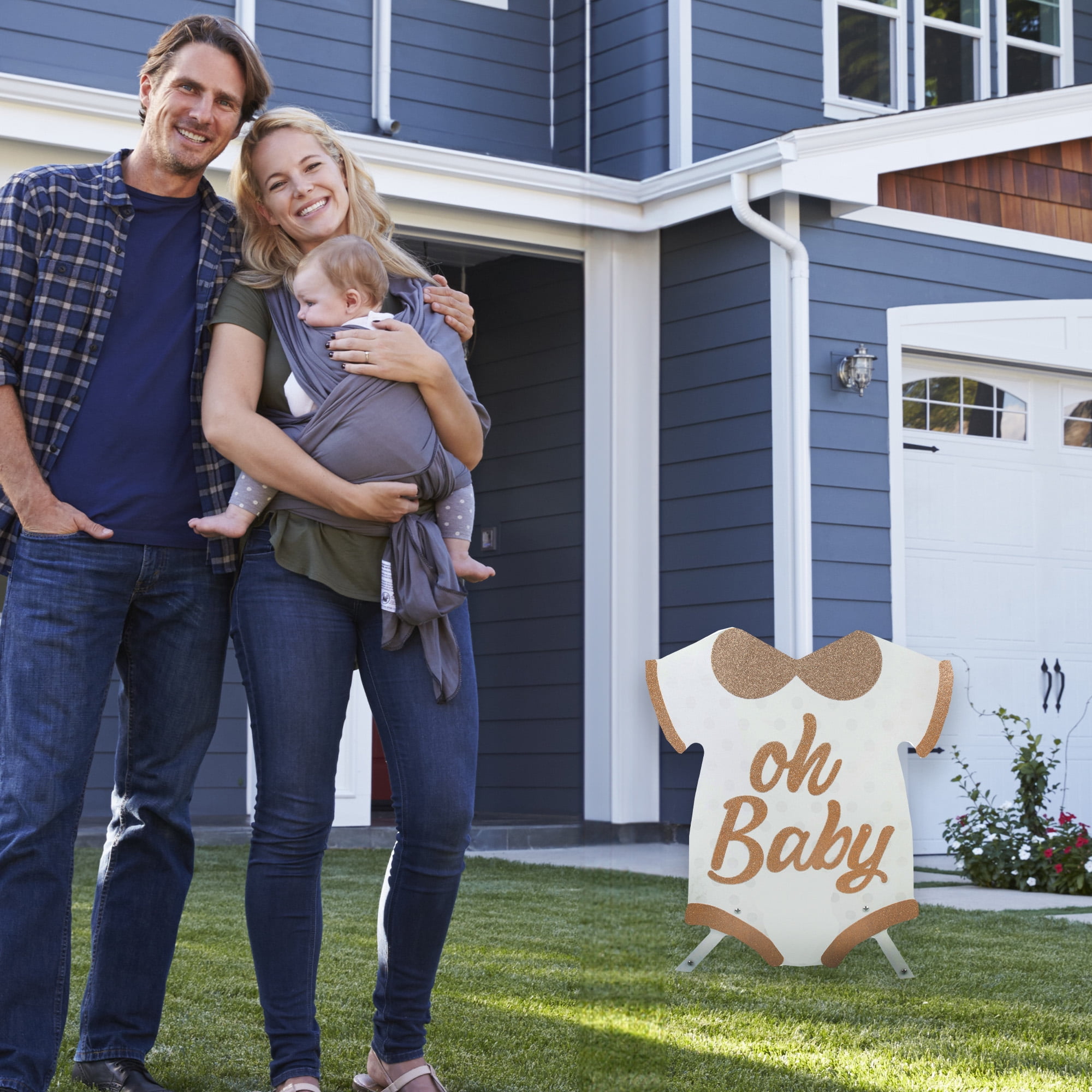 Way to Celebrate “Oh Baby” Onesie Plastic Lawn Sign, Baby Shower