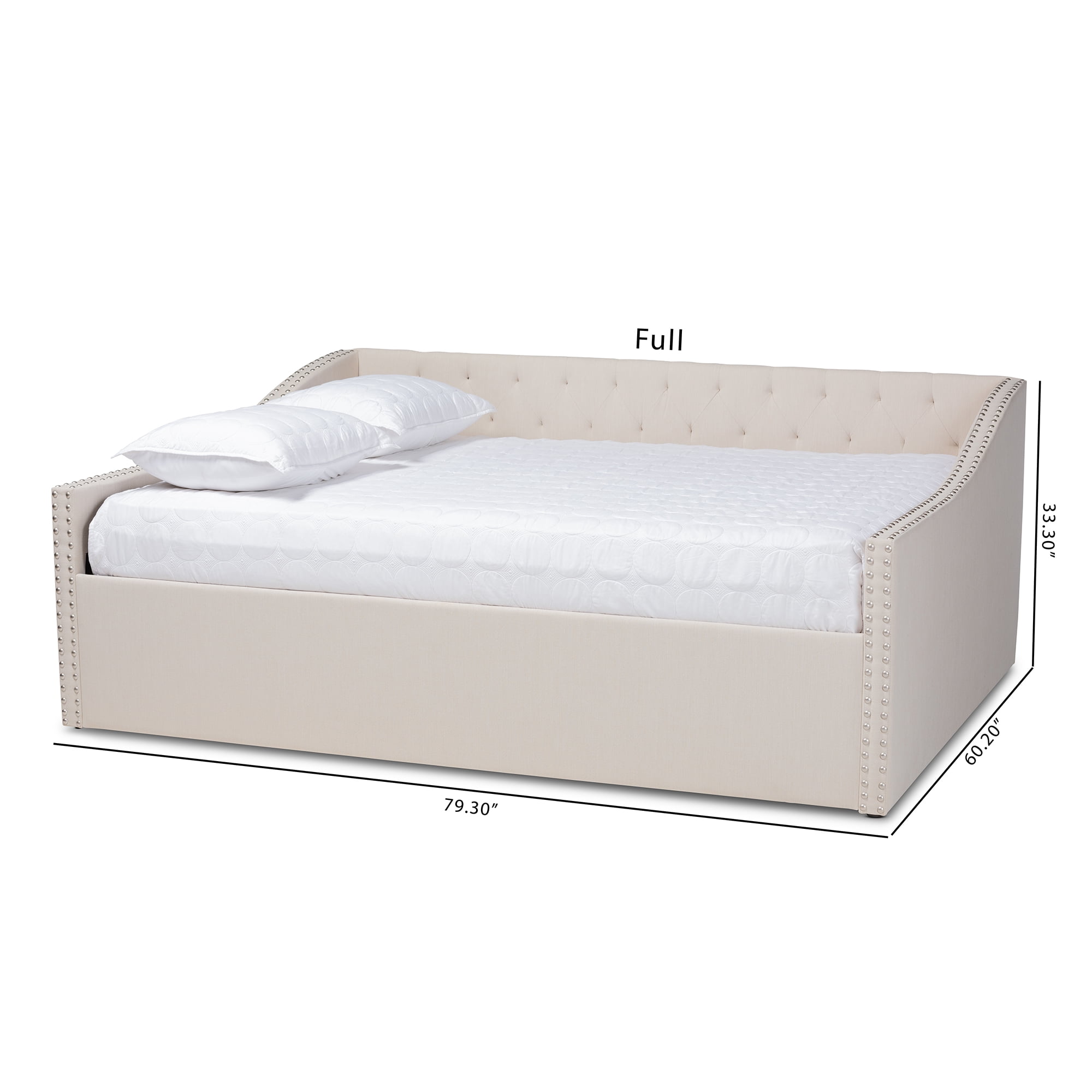Baxton Studio Haylie Beige Upholstered Queen Size Daybed
