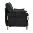 thumbnail image 6 of MOONMISS Chenille Upholstered 3-in-1 Convertible Sleeper Foldable Sofa Bed Recliner Chair with 3 Pillows-Black, 6 of 6