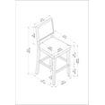 thumbnail image 3 of Linon Marino Full Back Wood Bar Stool, 30" Seat Height, Walnut Finish with Natural Fabric, 3 of 10