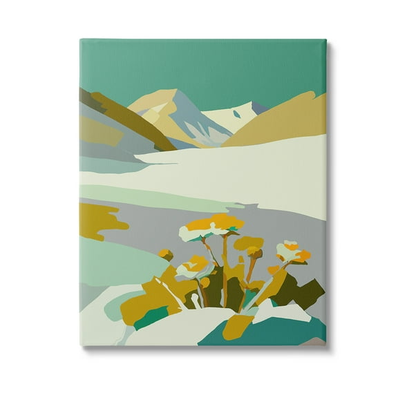 Stupell Industries Modern Mountain Abstraction Landscape Painting Gallery Wrapped Canvas Art Print Wall Art, 16 x 20