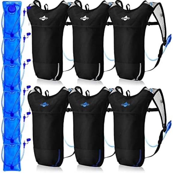 6 Pack Hydration Backpack Set with 2l Water Bladder, Lightweight Water Backpack Outdoor for Hiking Hydration Pack with Water Bladder for Adults Running Cycling Biking$$Sport & Recreation Other
