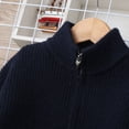 thumbnail image 5 of Otqutp Kids Boys Stripe Knit Pullover Stripe Long Sleeve Soft Warm Pullover Teens Back to School Zip-Up Sweater Size 7-16 Years, 5 of 8