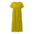 thumbnail image 4 of V Neck Irregular Hem Maxi Dress For Women Spring Summer Color Styles In Various Sizes, 4 of 5