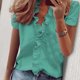 thumbnail image 1 of Blusas De Verano Camiseta suelta para mujer con volantes simples, camisas para mujer, blusas para mujer (verde 5XL) Ygjytge para Mujer Verde T 18, 1 of 8