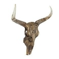 thumbnail image 6 of DecMode Bronze Polystone Carved Skull Cow Wall Decor, 6 of 8