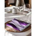 thumbnail image 6 of Purple Striped Ombre Cloth Napkins Set of 4 Reusable Dinner Napkins, Modern Purple Moire Geometric Cocktail Napkin Washable Table Napkins for Wedding/Holiday Party/Baby Shower 20"x20", 6 of 7