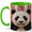 Green, variant on Stained Glass Panda Coffee Mug, Panda Bear Mug, Ceramic 11 oz