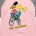 thumbnail image 3 of Hey Arnold! - Arnold and Gerold Bike - Toddler And Youth Girls Raglan Graphic T-Shirt, 3 of 5