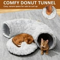 thumbnail image 4 of Cat Tunnel with Cat Bed for Indoor Cats, Under Christmas Tree Soft Plush oo Cat Cave Donut Tunnel, Multifunctional Playground Toys Hideplace for Kittens, Rabbit, Ferret (Grey), 4 of 16