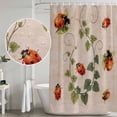 thumbnail image 5 of Ladybugs Eucalyptus Leaves Shower Curtain, Waterproof Shower Curtains for Bathroom, Spring Botanical Vintage Washable Fabric Bathtub Curtain Set Bath Decor with 12 Hooks Stall 36"x72", 5 of 8