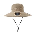 thumbnail image 2 of Gorro de pescador solar con USB recargable para hombres, protección solar de ala ancha, gorra de malla transpirable para exteriores de verano, 2 of 8